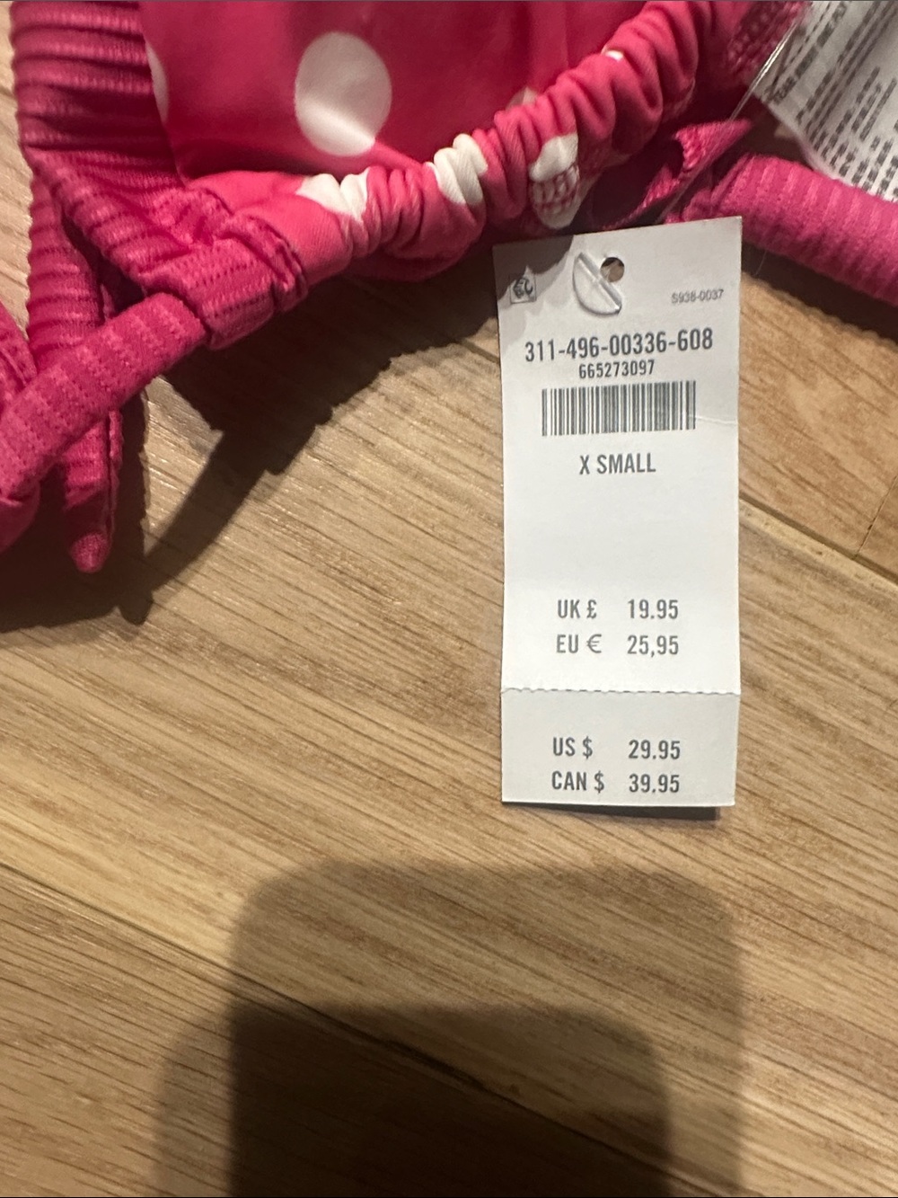 Hollister Hot Pink Polka Dot Triangle Bikini Top - Picture 2 of 2
